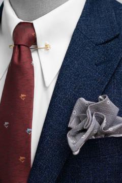 Bộ Suit Xanh Đậm Sọc Xước Classic Fit TGS367